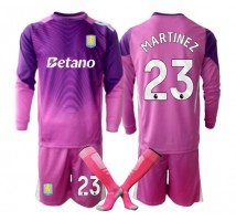 Aston Villa Emiliano Martinez #23 Bramkarskie Koszulka Trzecia dzieci 2025-26 Długi Rękaw (+ krótkie spodenki)